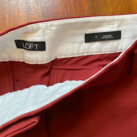 LOFT Berry Red "Marisa" Dress Pants, Size 6 - Picture 6 of 12